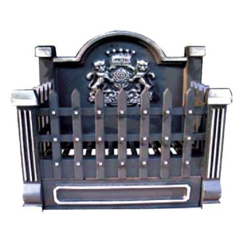Dagan Industries CI920 18-Inch Black Cast Iron Fireplace Basket Grate with Fireback - Heavy Duty & Durable for Wood Burning Stoves, Fire Pits & Outdoor Fireplaces - Perfect for Camping, Patio & Backyard Gatherings