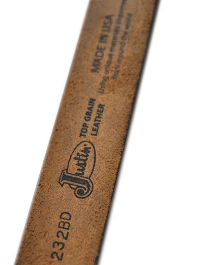 Justin 232BD Genuine Leather Work Belt - Durable Brown Bark Finish for Men | Perfect for Construction, Outdoor Jobs & Everyday Wear