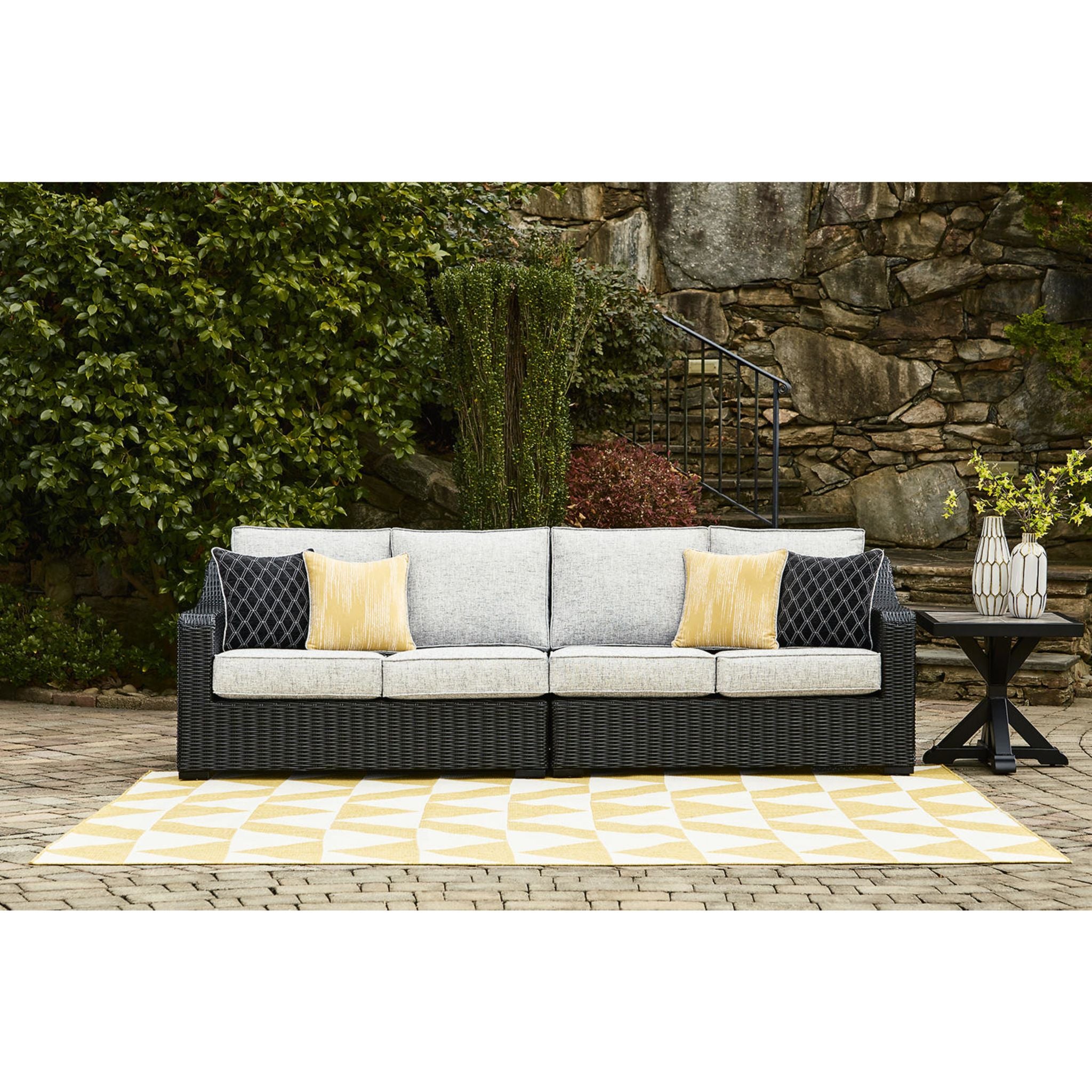 Beachcroft 2-Piece Outdoor Modular Sectional Sofa Set - Water-Resistant Patio Furniture for Poolside, Garden & Backyard Relaxation