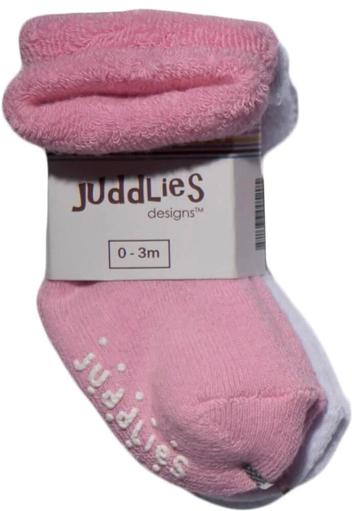 Juddlies Designs 2-Pack Baby Socks for Newborns & Infants - Soft Cotton Non-Slip Socks for Boys & Girls - Perfect for Everyday Wear, Playtime & Photo Shoots