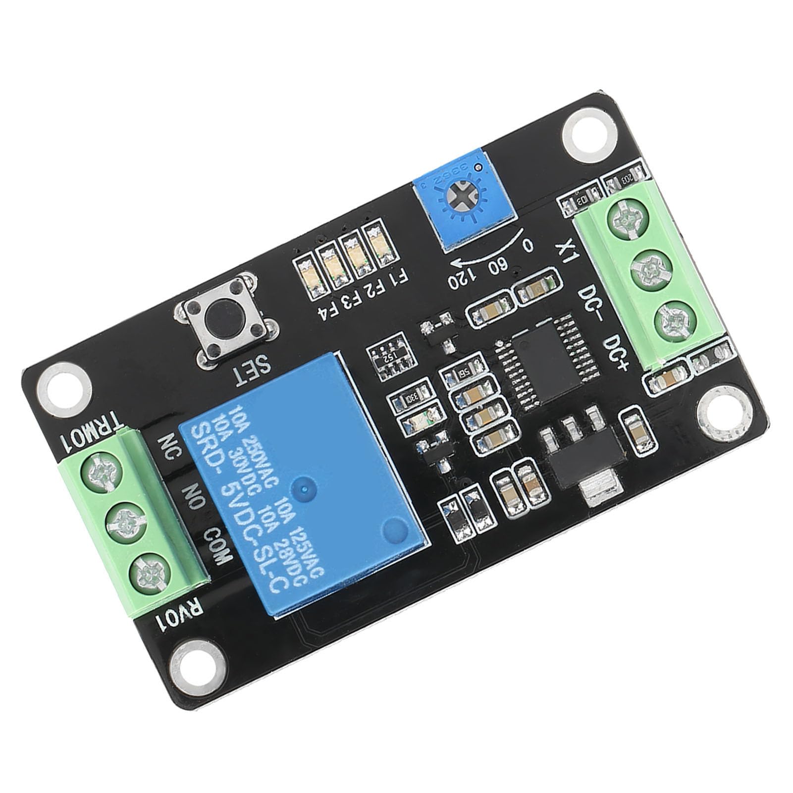 FTVOGUE Timer Relay Module - Self-Locking Delay On/Off Time Switch for DC 5V 12V 24V - Perfect for Home Automation, Industrial Control, and DIY Electronics Projects