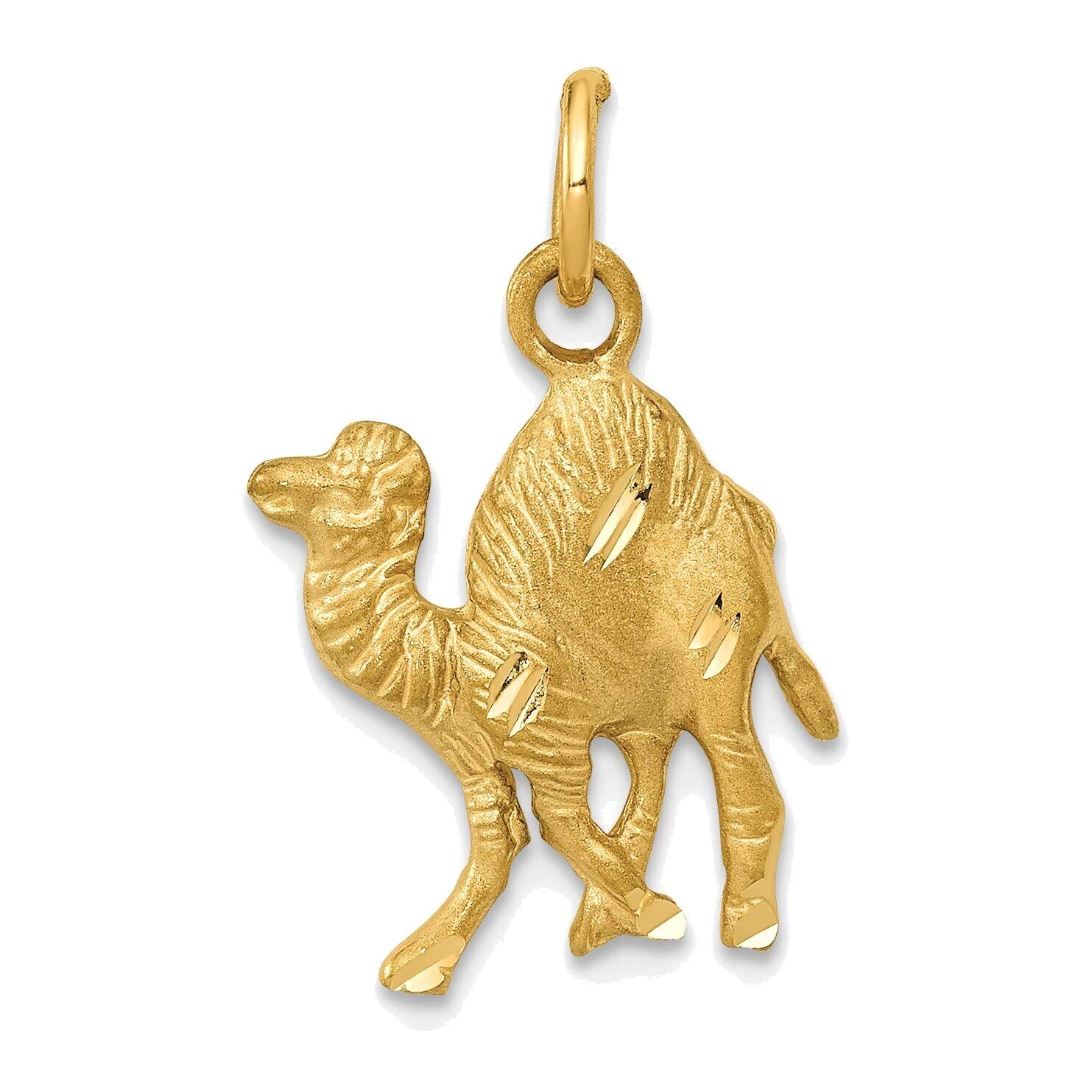 14K Yellow Gold Camel Charm Jewelry for Travel Lovers
