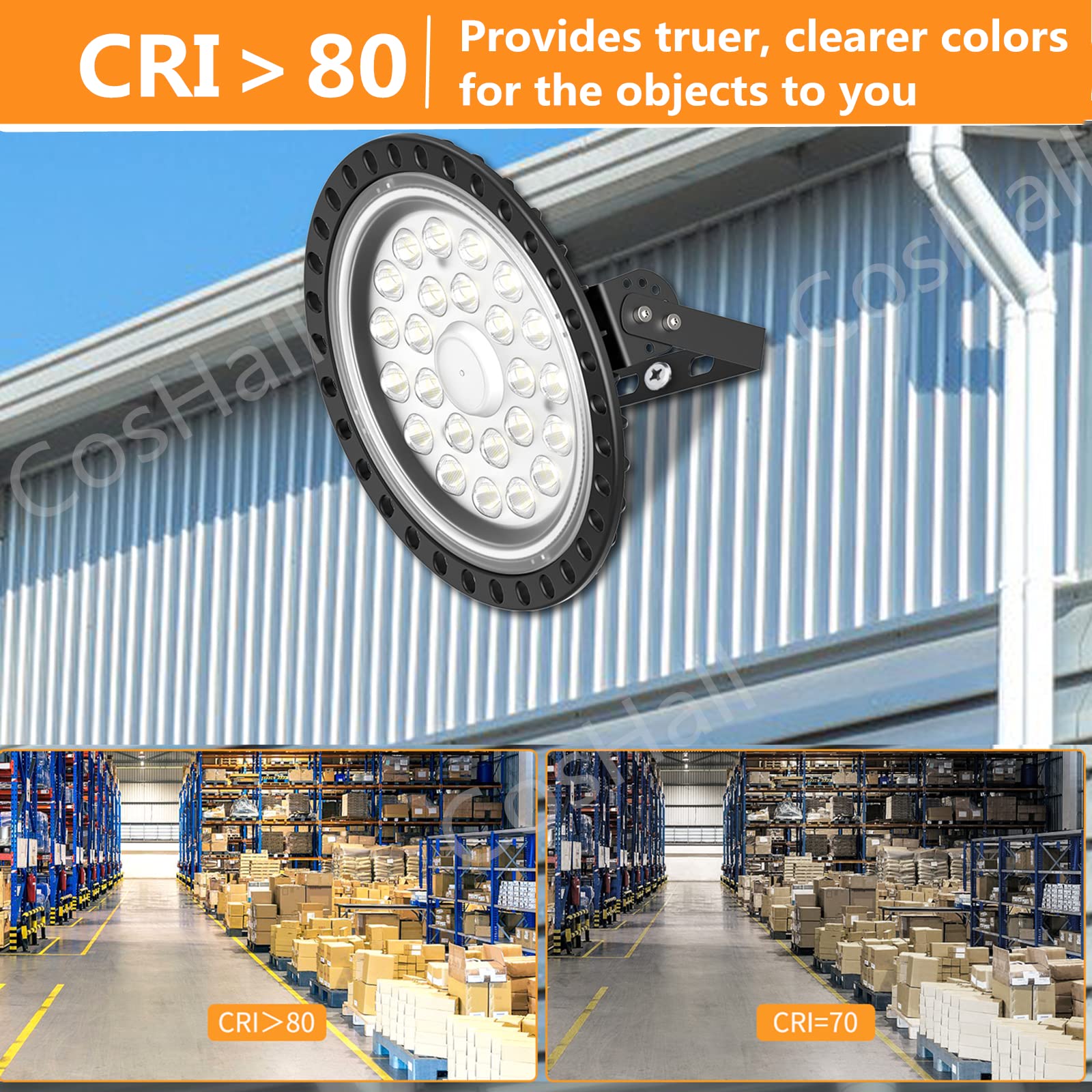 CHUNNUAN UFO LED High Bay Light 50W 5000LM 6500K Daylight - Super Bright Waterproof Industrial Lighting for Factory, Warehouse, Workshop - Energy Efficient & Durable LED Shop Light for Commercial & Industrial Use