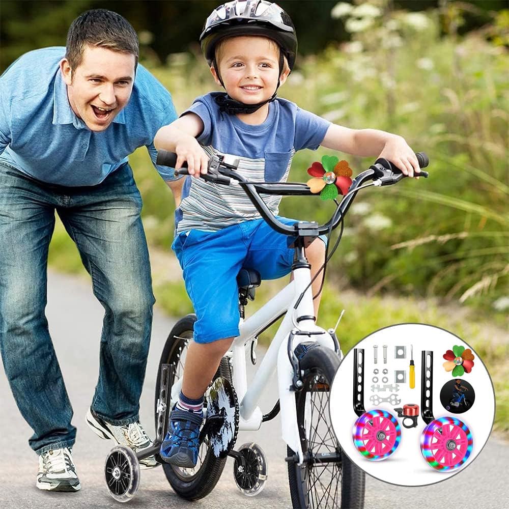 Anyingkai Universal Bike Stabilizer Training Wheels for Kids - Adjustable Bicycle Auxiliary Support Wheels for Children's Bikes | Perfect for Learning to Ride & Balance Training