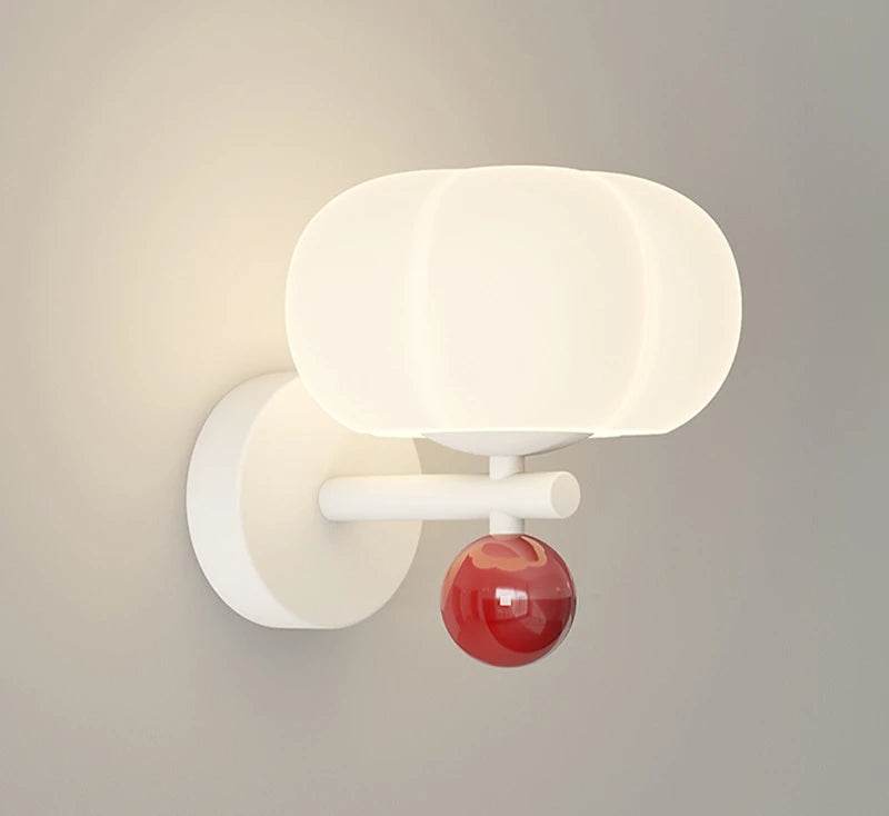 Pumpkin Cream Wall Lamp - Decorative Night Light for Bedroom, Nursery, Living Room - Warm Ambient Lighting for Relaxation & Cozy Atmosphere