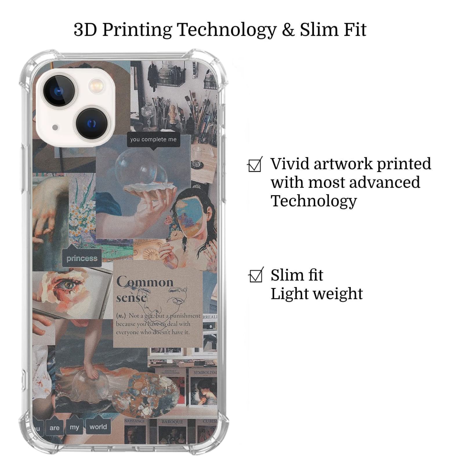 Trendy Retro Aesthetic Collage Phone Case for iPhone 13 - Unique TPU Bumper Cover for Women, Men, Girls & Boys | Perfect for Daily Use, Travel & Fashion Photography