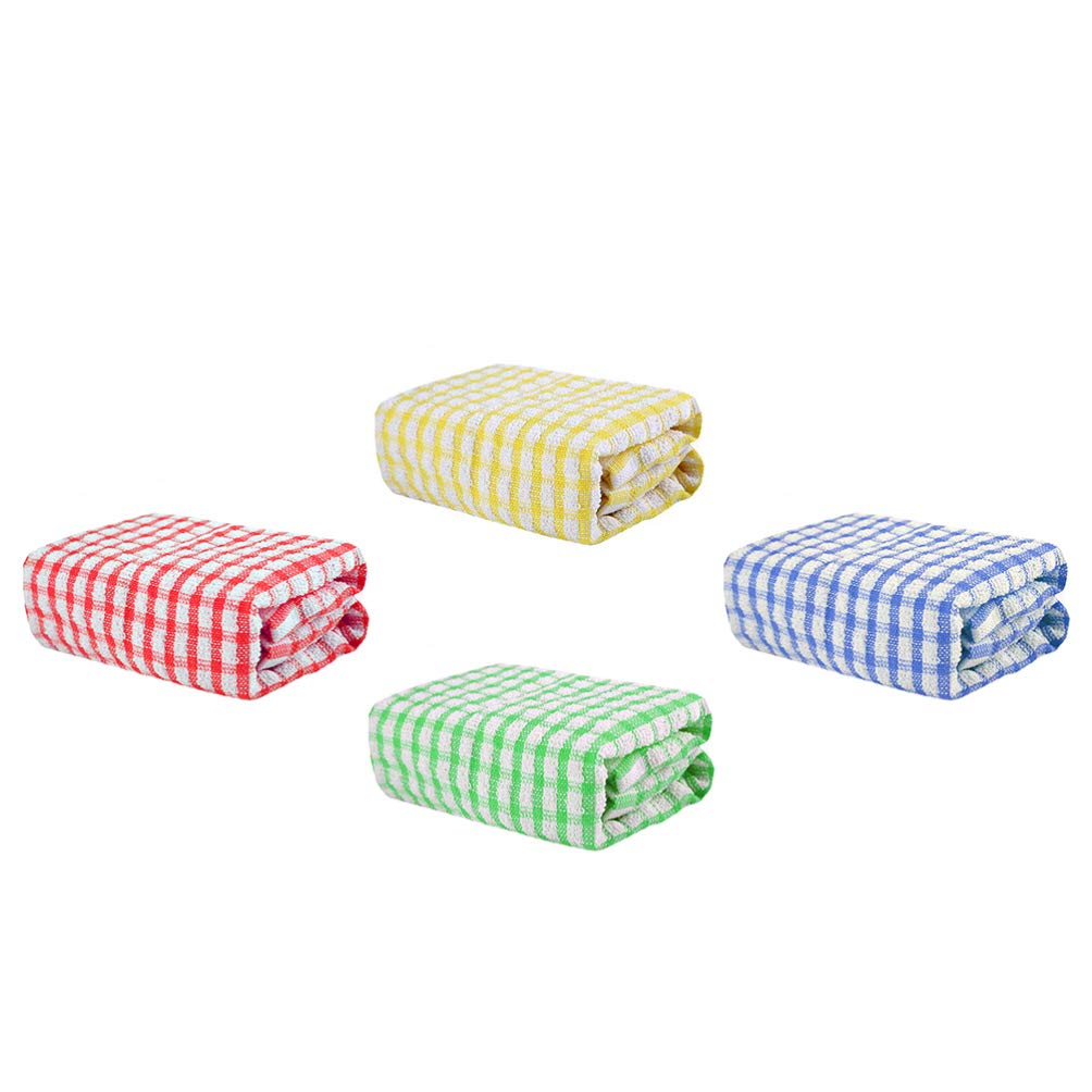 Hemoton 4-Pack Premium Cotton Dish Towels - Super Absorbent & Quick-Drying Kitchen Cleaning Cloths for Washing Dishes, Drying Hands & Countertop Cleaning - Perfect for Home, Restaurant & RV Use