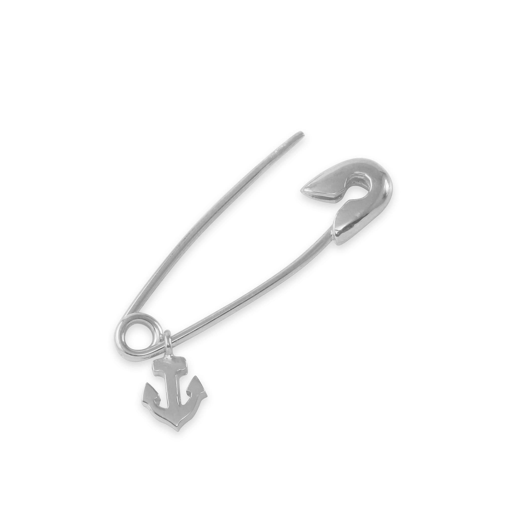 Monte Christo Safety Pin Charm Earring - Sterling Silver Single Hoop Earring for Women | Unique Jewelry Gift Made in USA | Perfect for Punk Style, Edgy Fashion & Everyday Wear
