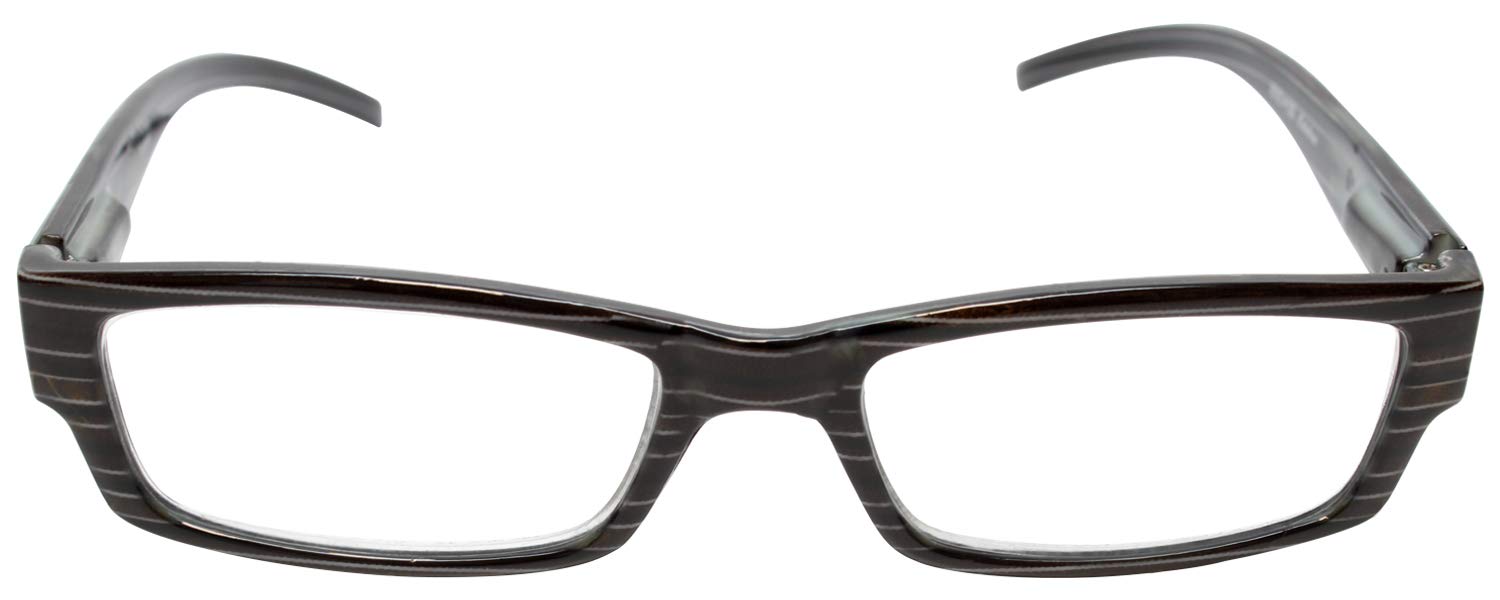 Calabria 742 Designer Rectangular Reading Glasses for Men & Women - Trendy Fashion Eyewear with Soft Case - Perfect for Reading, Computer Use & Daily Wear