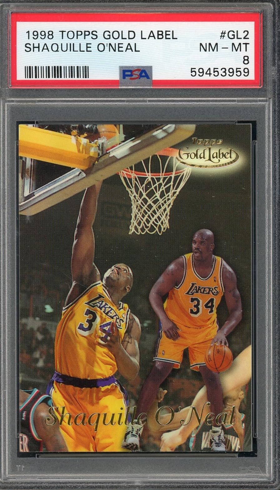 1998 Topps Gold Label Shaquille O'Neal Basketball Card #GL2 PSA 8 - Rare Collectible for NBA Memorabilia Fans & Sports Card Investors