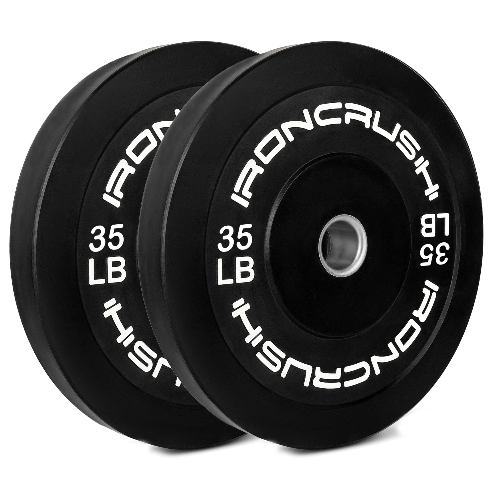 Iron Crush Olympic Bumper Plates Set - Virgin Rubber Weight Plates for Strength Training & CrossFit - Compatible with 2