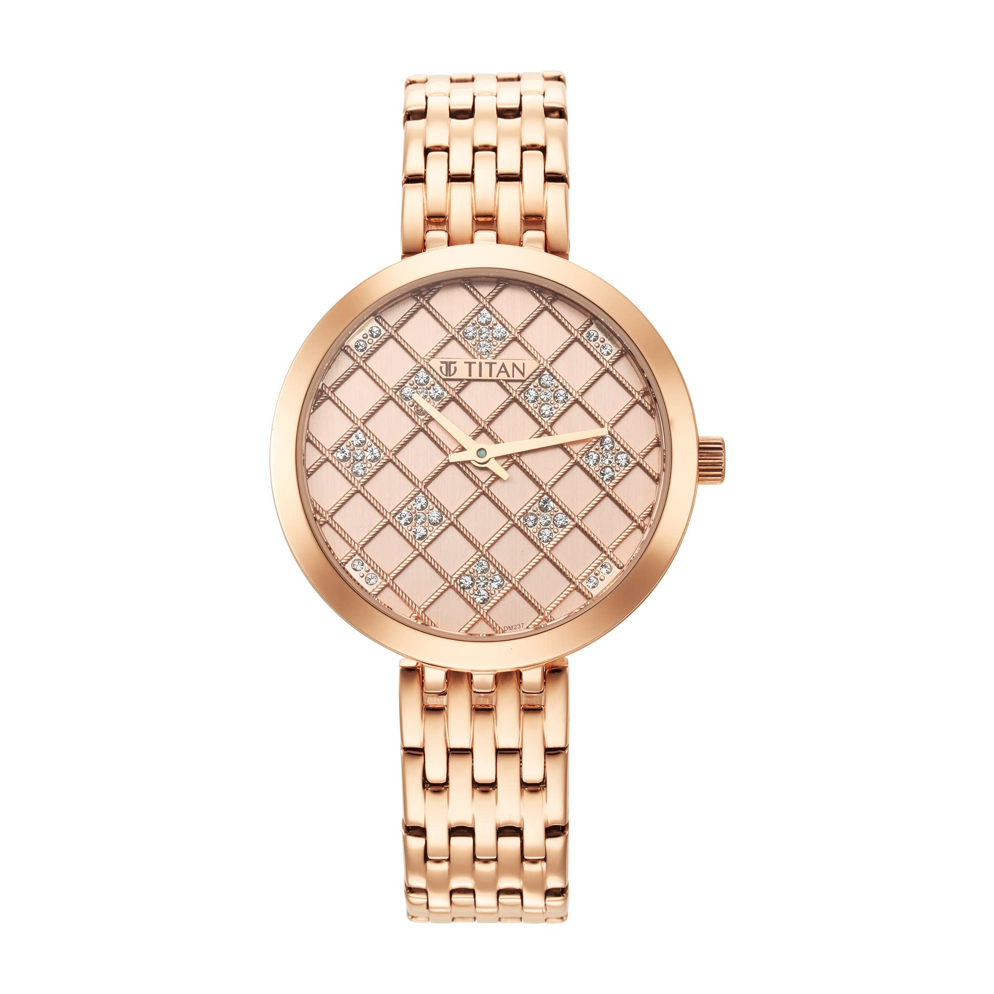Titan Women's Rose Gold Stainless Steel Watch - Elegant Analogue Dial & Band for Casual, Office & Special Occasions