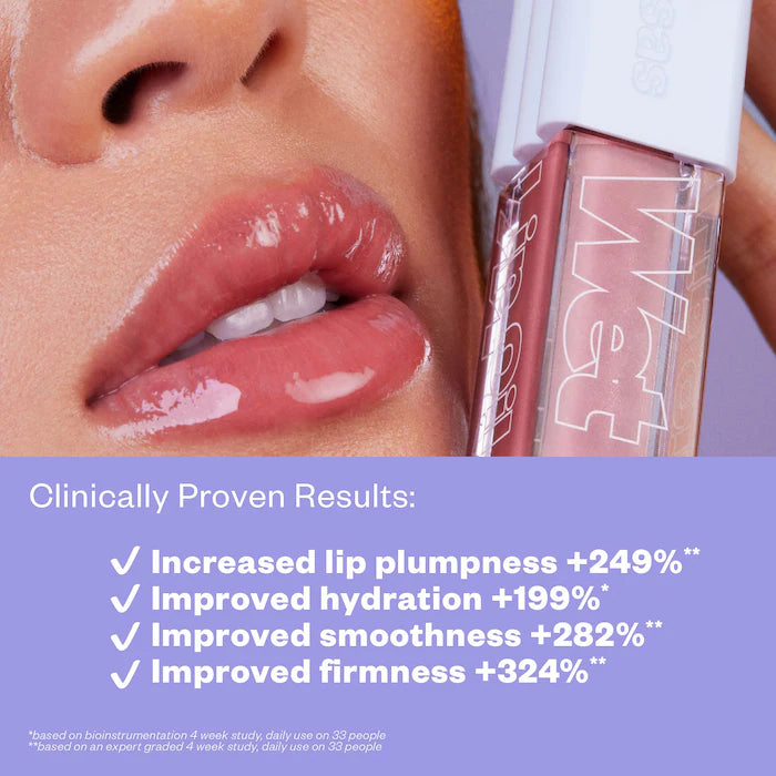 Kosas Gloss Voluminizador Wet Lip Oil - Plumping Peptide Lip Treatment for Fuller Lips | Hydrating & Shiny Lip Gloss for Day & Night Wear