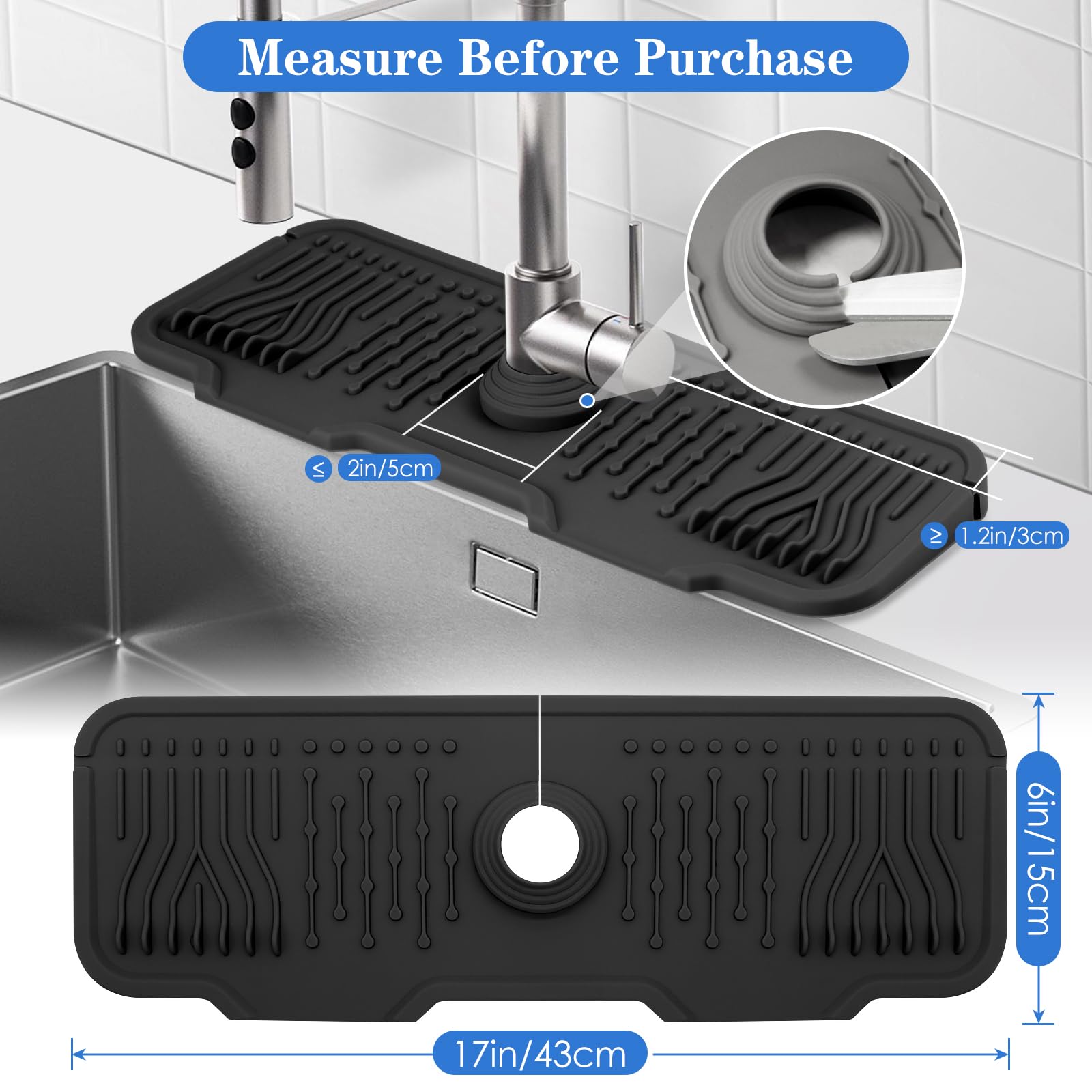 **Silicone Sink Splash Guard Mat - 17