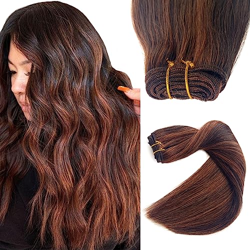 Brown Balayage Auburn Brown Highlights
