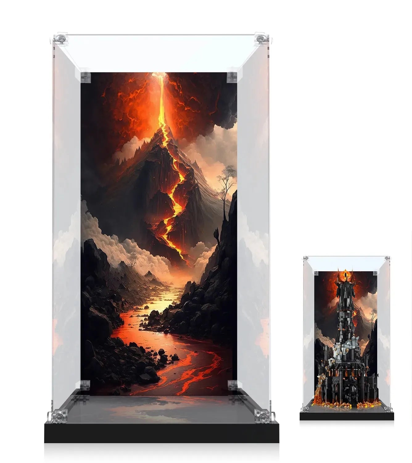 LEGO® Icons The Lord of the Rings Display Case - Compatible with Barad-dûr 10333, The Shire 10354 & Rivendell 10316 Sets - Perfect for Showcasing & Protecting Your Collector's Edition Models at Home or Office