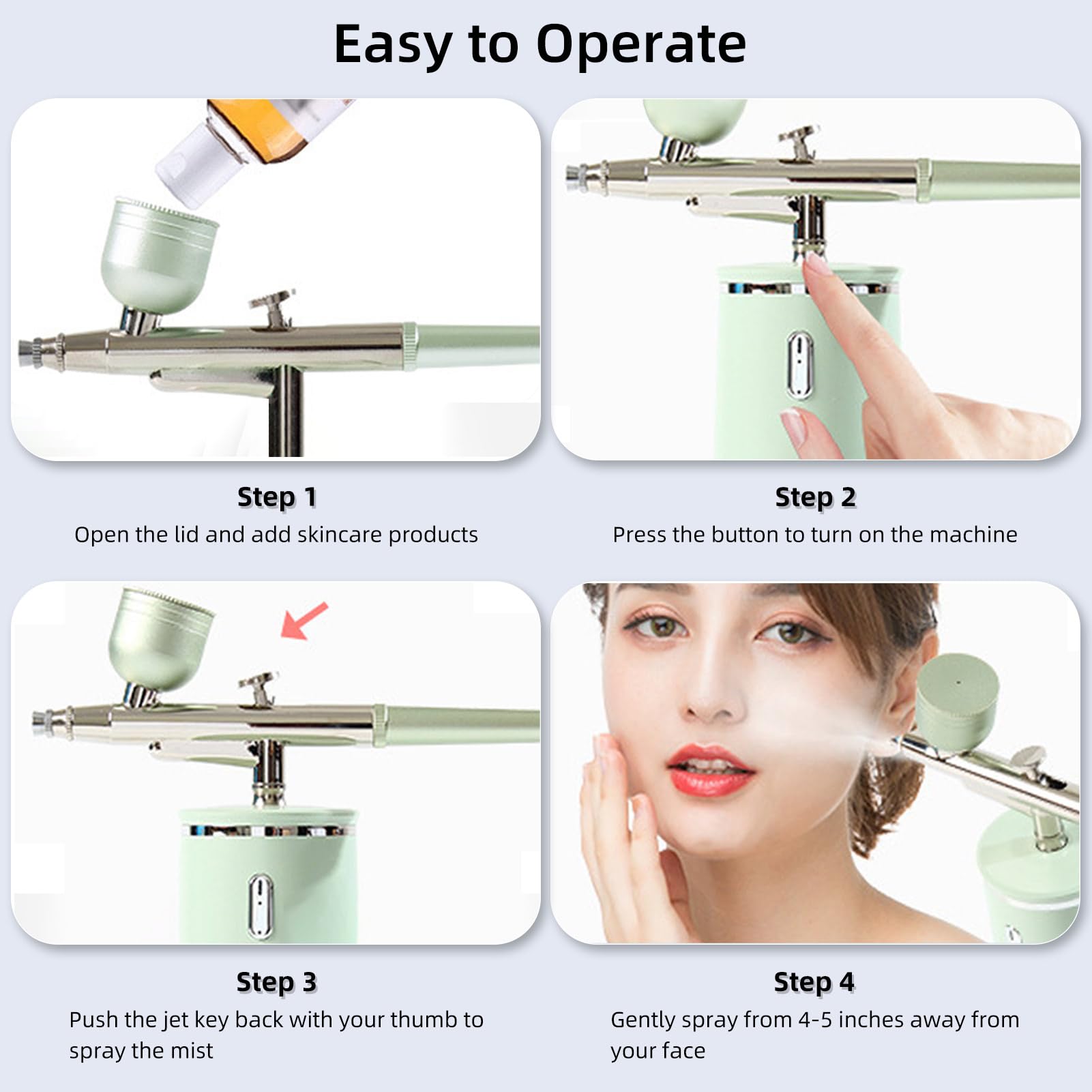 Professional Nano Facial Oxygen Spray Machine - High Pressure 0.3mm Nozzle Steamer & Rechargeable Portable Mist Injector for Deep Hydration | At-Home Spa Treatment, Travel Skincare & Beauty Salon Use