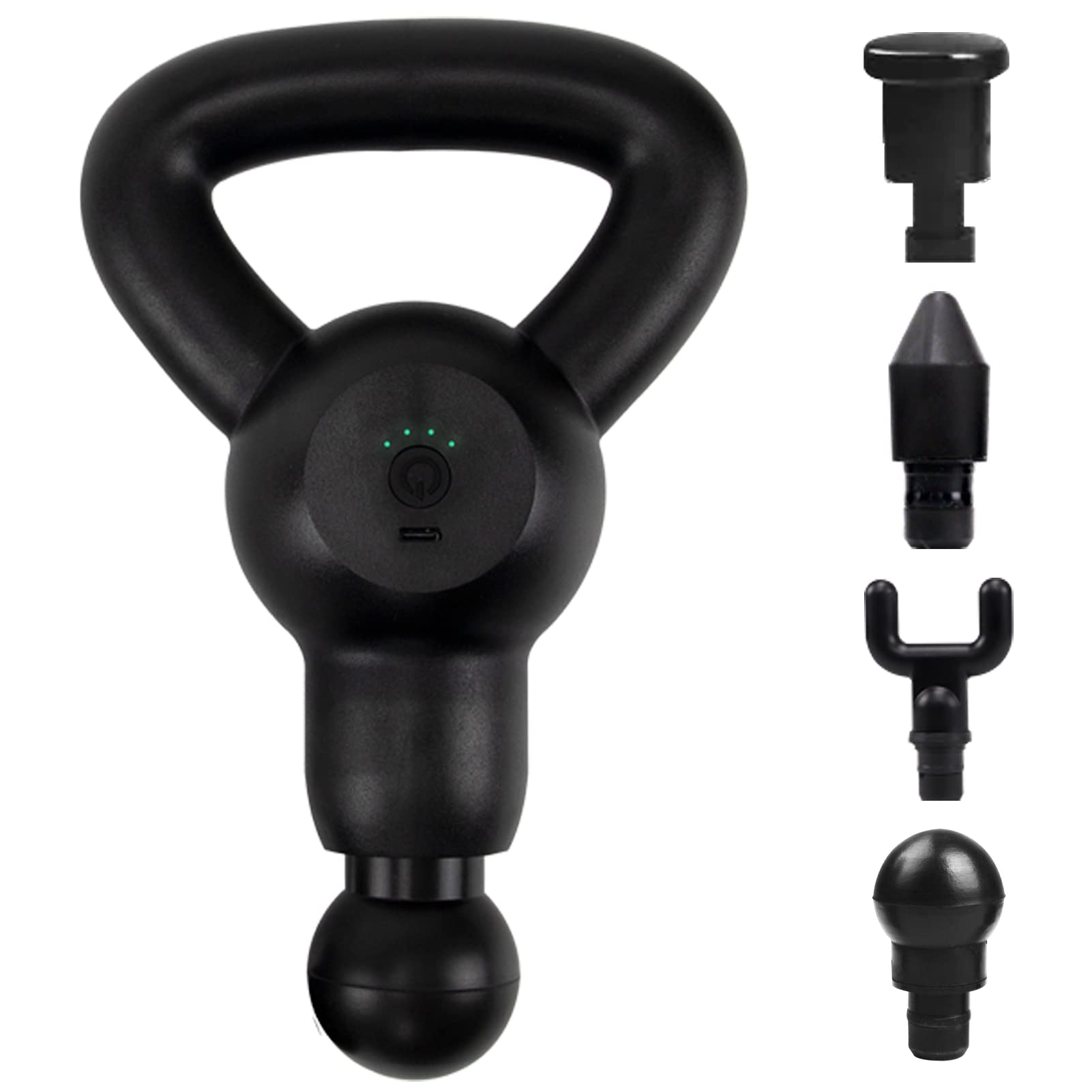 MAXTORC Mini Massage Gun - Deep Tissue Percussion Massager for Athletes & Muscle Recovery - 4 Interchangeable Heads & 4 Speed Levels - Rechargeable Portable Muscle Massager for Pain Relief, Soreness & Relaxation - Perfect for Post-Workout, Travel & Home Use - Black