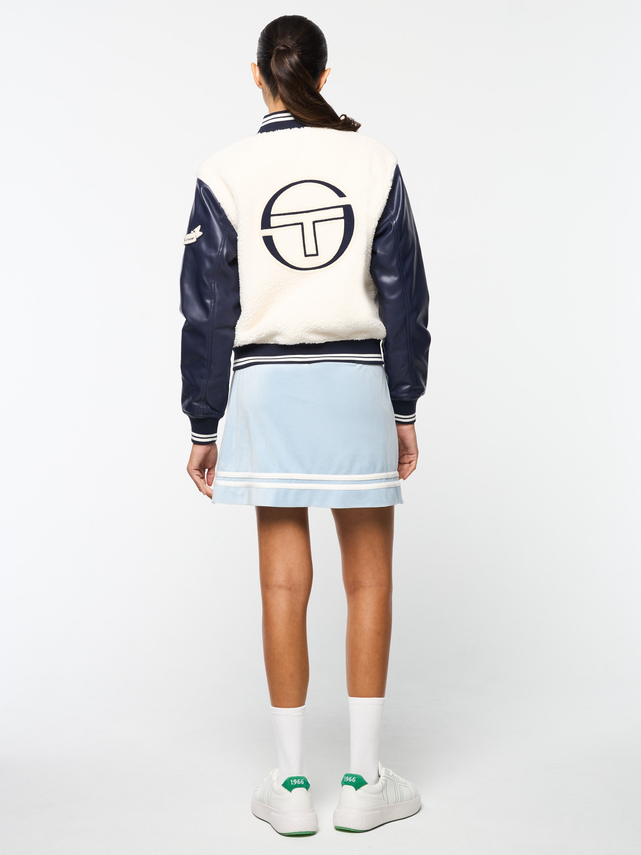 Women's Toppa Varsity Bomber Jacket - Stylish Gardenia Color Lightweight Outerwear for Casual Wear, Street Fashion & College Campus Outfits