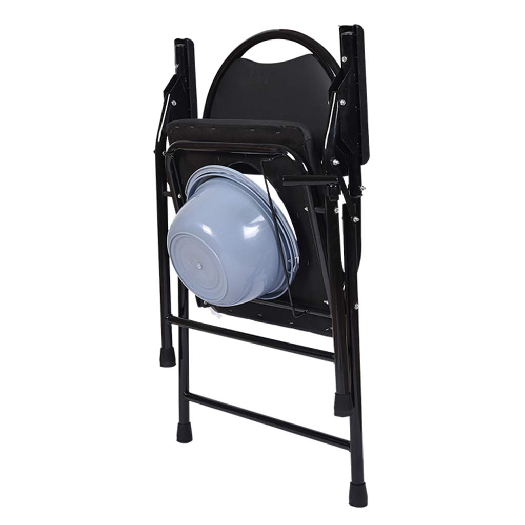 Foldable Commode Chair with Safety Frame - Adjustable Height Medical Toilet Seat for Elderly, Disabled & Pregnant - Portable Bedside Shower Bathroom Chair for Home Care Use - Ideal for Post-Surgery Recovery & Mobility Assistance