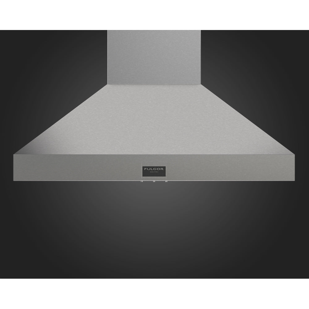 Fulgor Milano 48 Inch 1000 CFM Professional Stainless Steel Wall Mount Range Hood - Model F6PC48DS1 | Powerful Ventilation for Modern Kitchens & Open Concept Homes