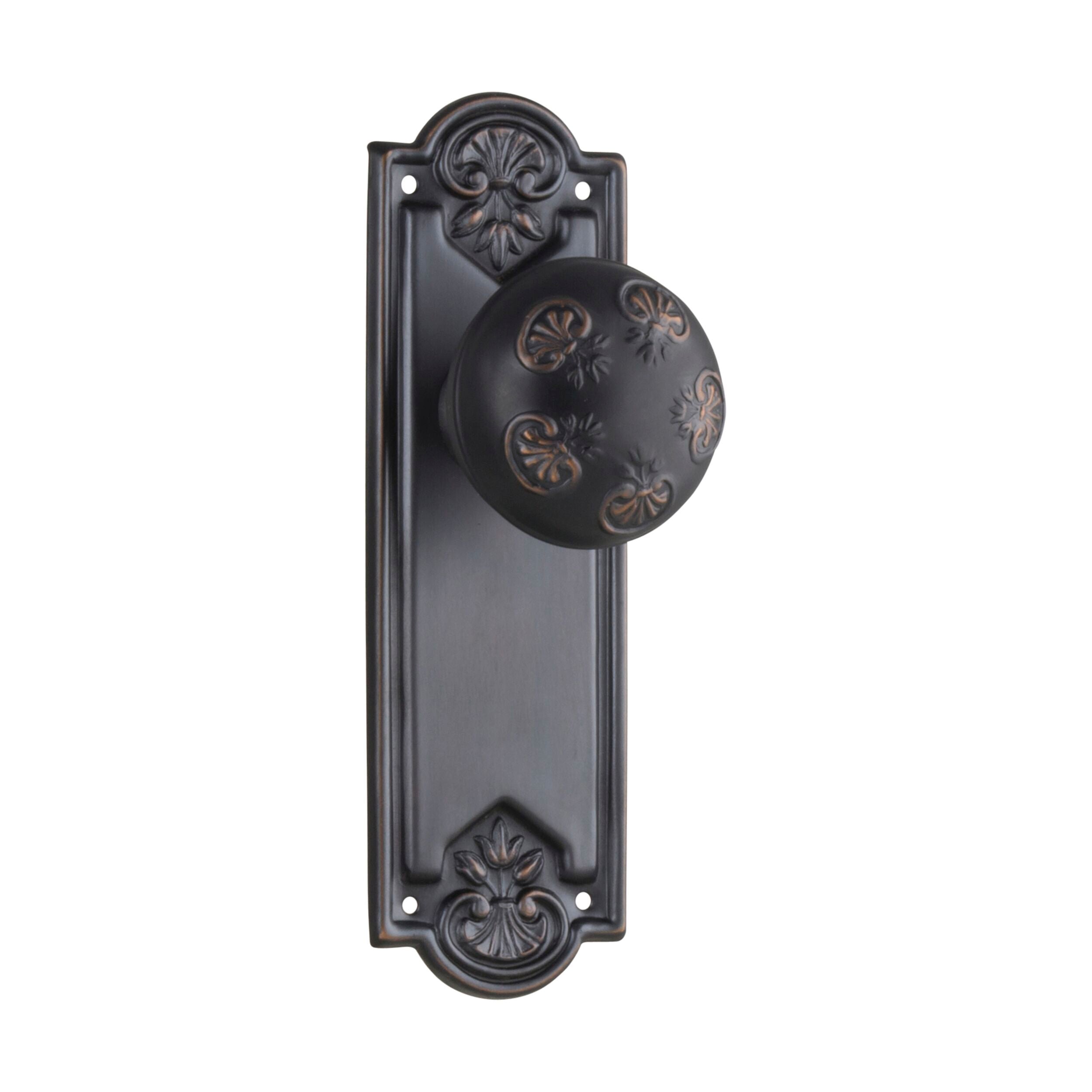 Antique Copper Door Knob Nouveau Latch Pair - 1063 (H188xW58xP60mm) - Vintage Style Hardware for Bedroom, Bathroom & Interior Doors - Perfect for Home Renovation & Restoration Projects