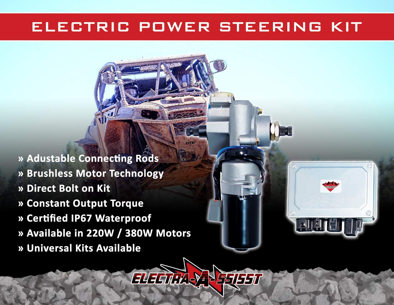Heavy-Duty Electric Power Steering Kit for Honda Pioneer 520/500 - Bolt-On System Eliminates Wheel Jerk & Bump Steer on Rough Terrain - Perfect for Off-Roading, Hunting, and Farm Work (Check Fitment Details)