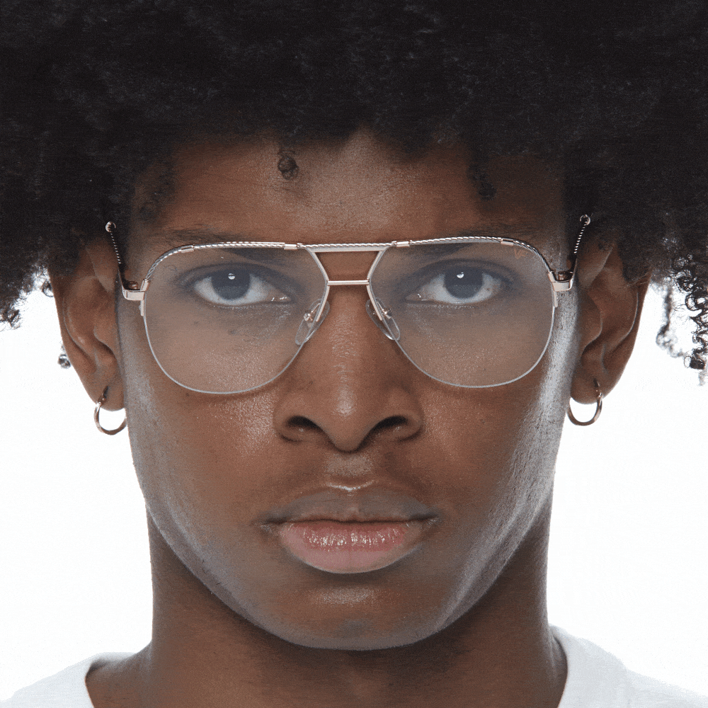 Blanco Half Rim Glasses Frame 24KT Gold & Rose Gold Two Tone Eyewear for Men & Women - Perfect for Reading, Fashion, and Everyday Wear