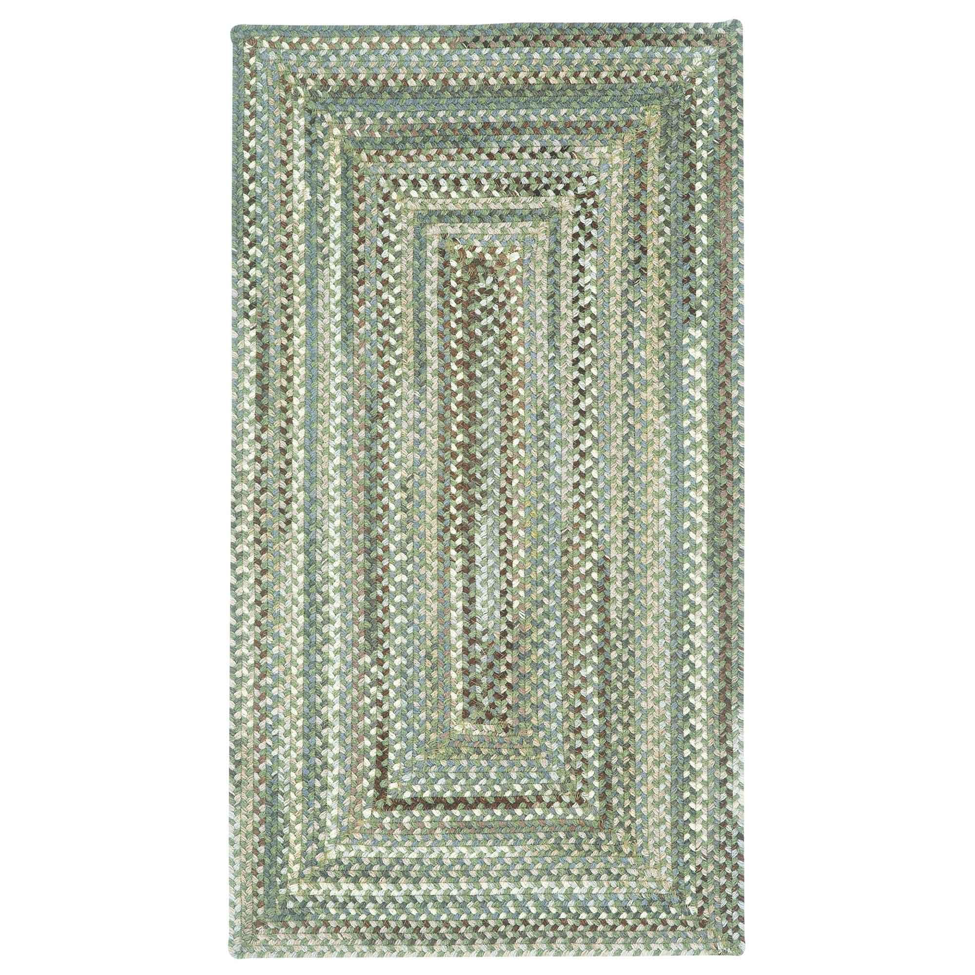 Sherwood Forest Rectangle Braided Area Rug 8' x 11' - Olive Green Handwoven Cotton Rug for Living Room, Bedroom & Home Decor | Durable & Soft Floor Covering