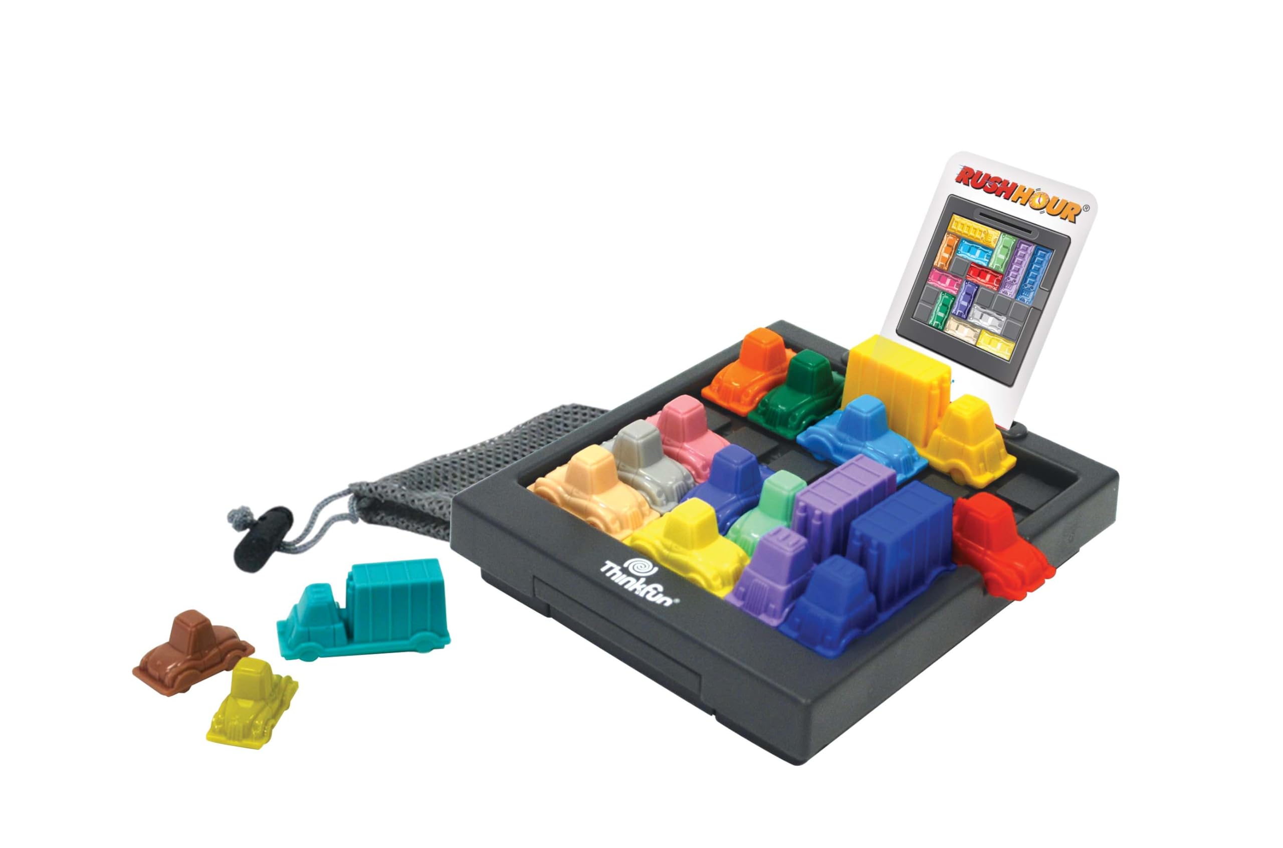 Think Fun Rush Hour Traffic Jam Logic Game - Fun Brain Teaser Puzzle for Kids & Adults - Perfect for Family Game Night & Classroom Learning Activities