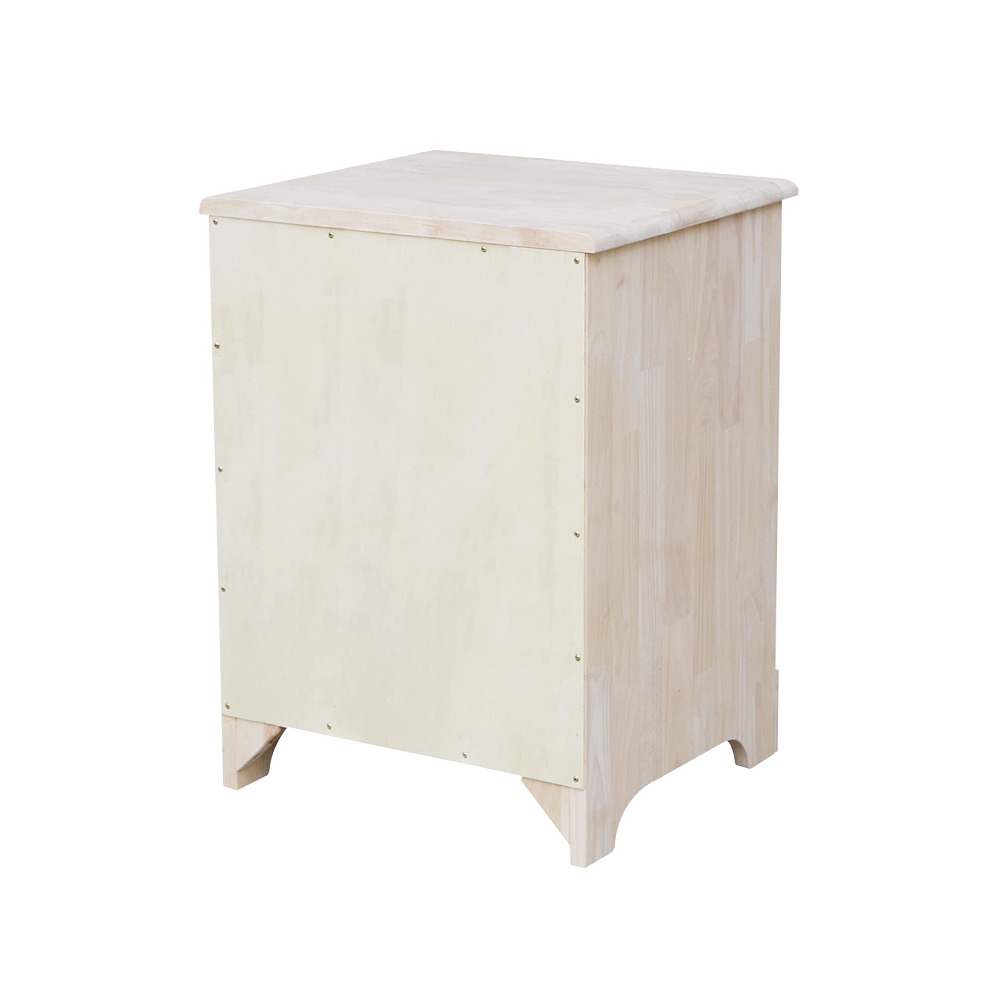 Unfinished Night Stand with One Drawer - International Concepts Bedside Table for Bedroom, Living Room & Guest Room