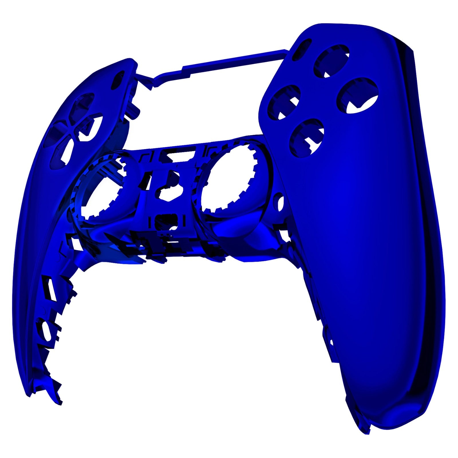 eXtremeRate Chrome Blue Glossy Replacement Front Housing Shell for PS5 Controller (BDM-010/020/030/040/050) - DIY Customization & Gaming Upgrade - Perfect for PS5 Controller Repair and Personalization
