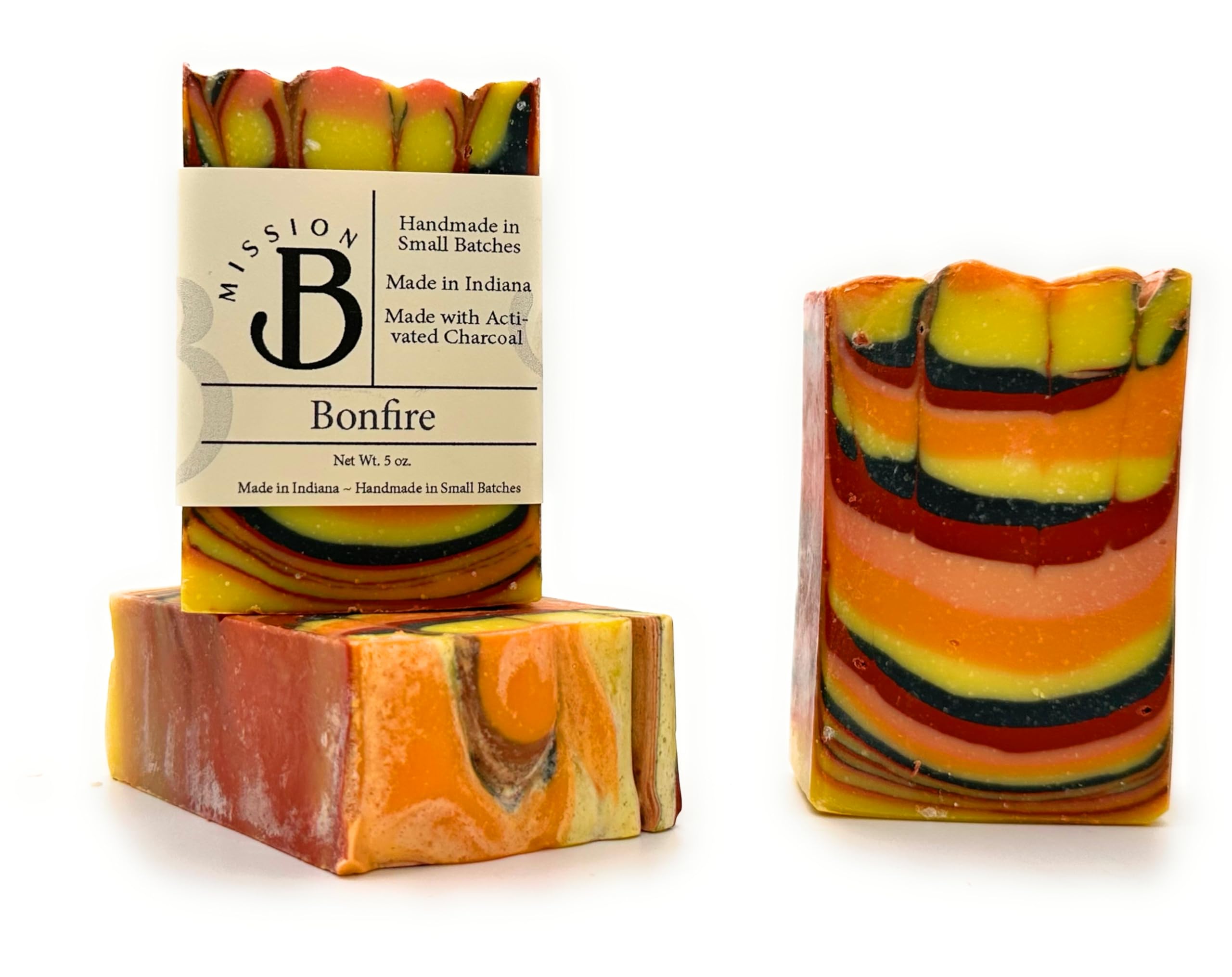 Handmade Rustic Bonfire Bar Soap for Men - Natural Deep Cleansing & Exfoliating - Perfect for Camping, Outdoor Adventures & Post-Workout Refreshment