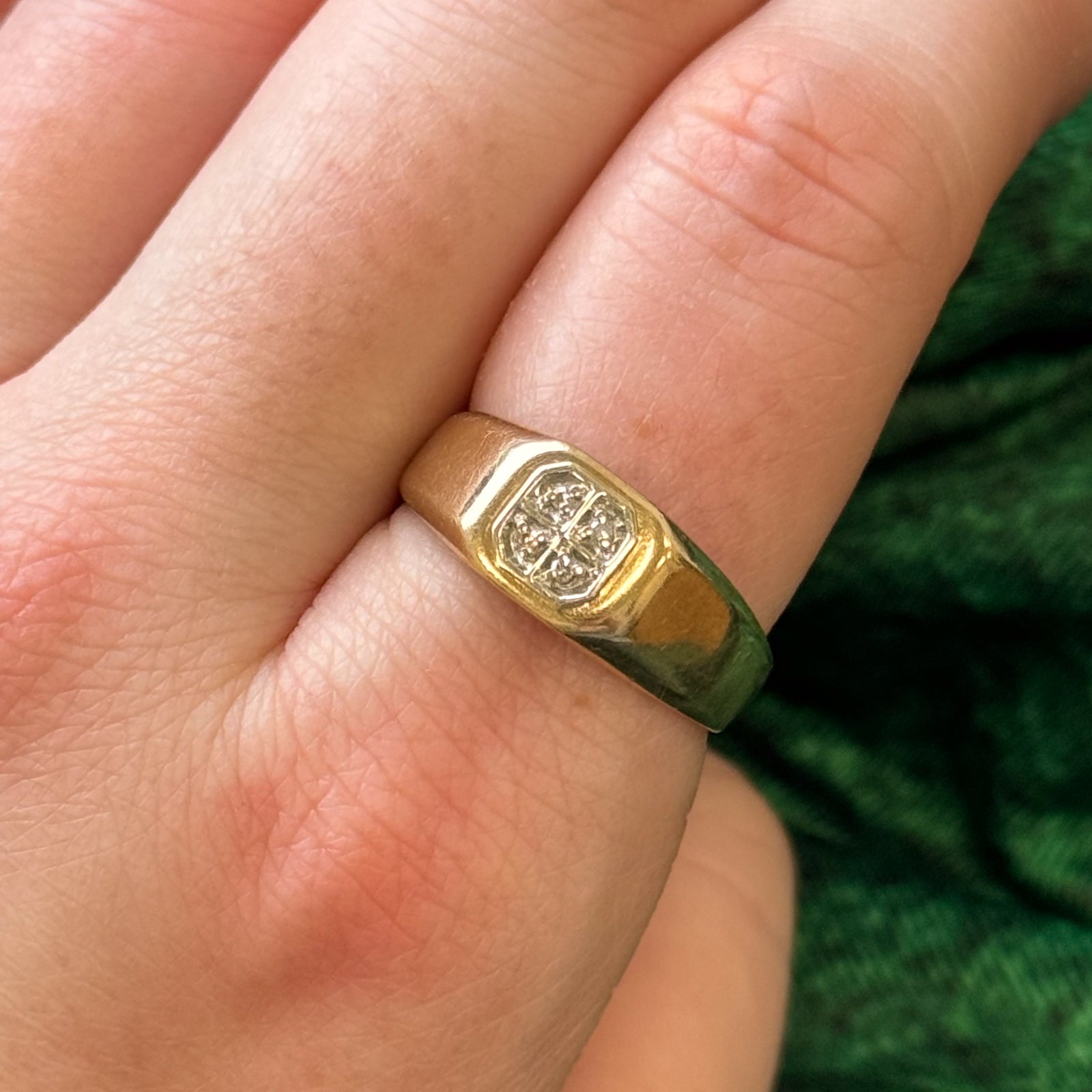 0.03ctw Diamond Signet Ring for Women - Size 9.25 | Elegant Gold or Silver Band | Perfect for Engagements, Weddings & Everyday Luxury Jewelry