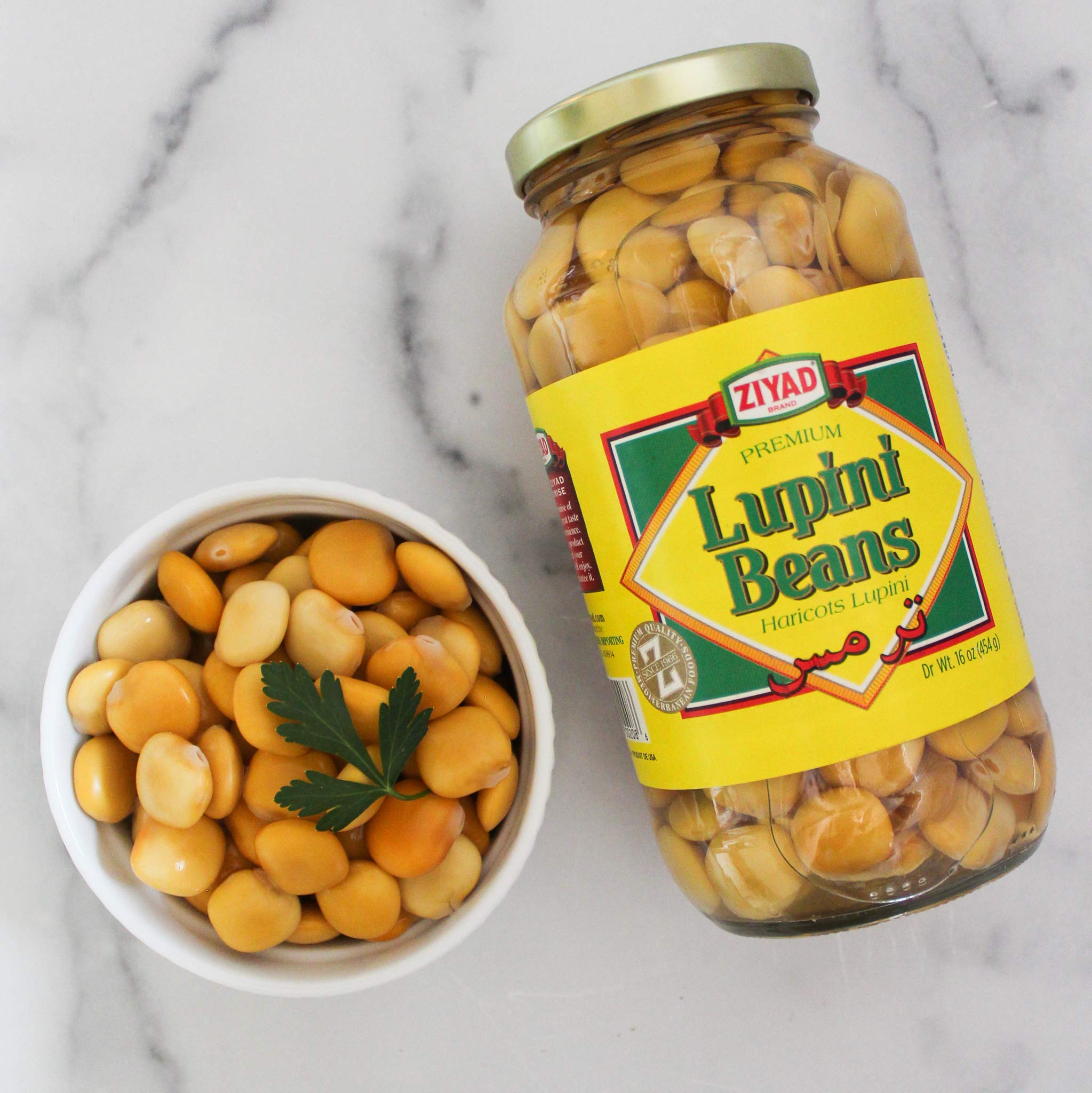 Ziyad Premium Lupini Beans Snack - 16oz (Pack of 4) | High Protein, Keto & Vegan Friendly | Mediterranean Diet Superfood | Non-Perishable Plant-Based Snack for Travel, Hiking & Healthy Lifestyle