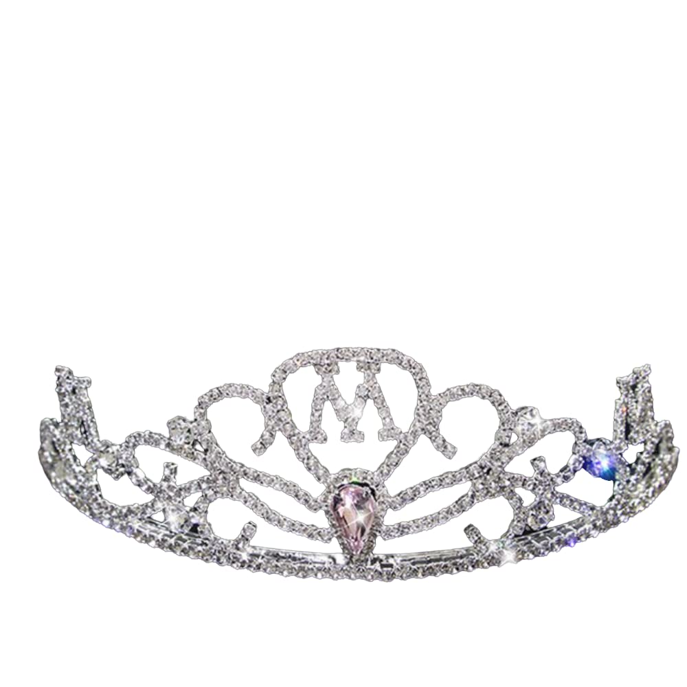 HAIRZKING Fashion Crown Headband - Rhinestone Princess Headdress & Bridal Hair Accessories for Weddings, Parties, Prom - Silver Plated Hair Jewelry for Women