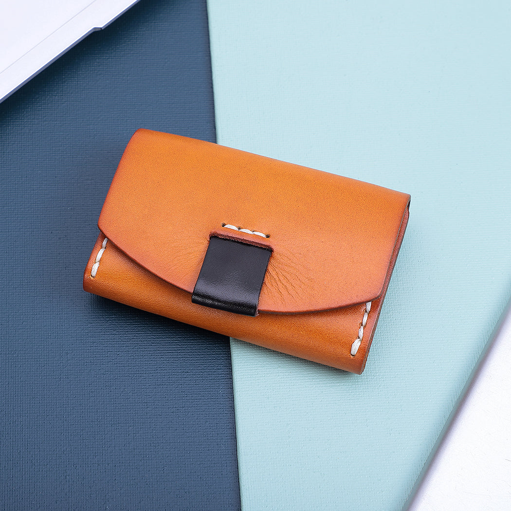 Hand Stitched Genuine Leather Trifold Wallet for Women - Slim RFID Blocking Credit Card Holder - Perfect for Everyday Use, Travel & Gifting