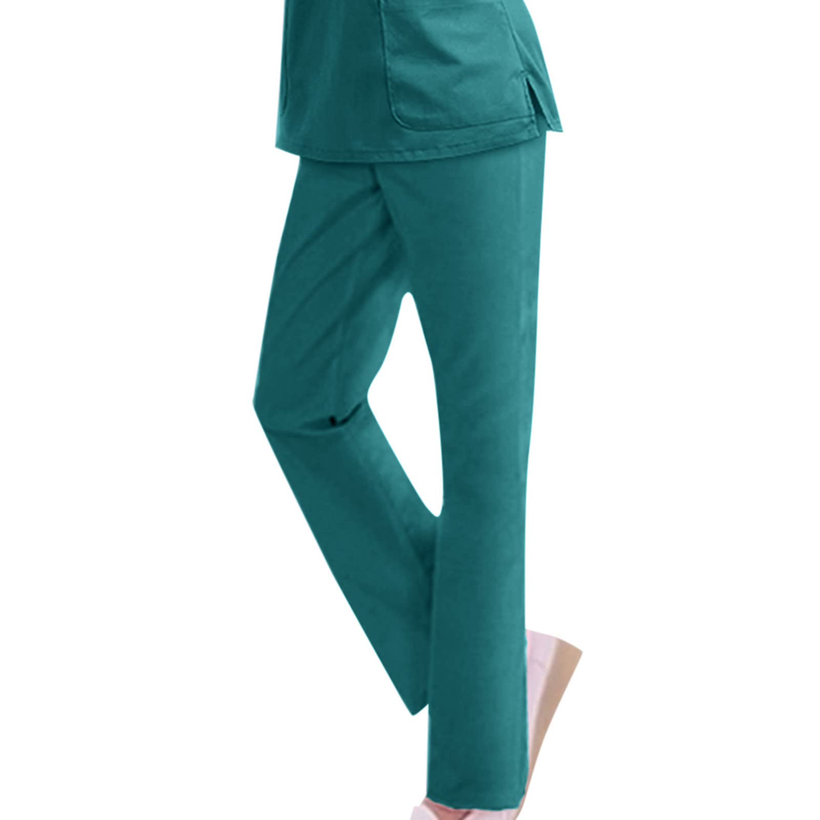 Women's High Waist Casual Work Pants - Solid Color Linen Trousers for Office & Outdoor Work | Comfortable & Durable Orange Workwear for Professionals