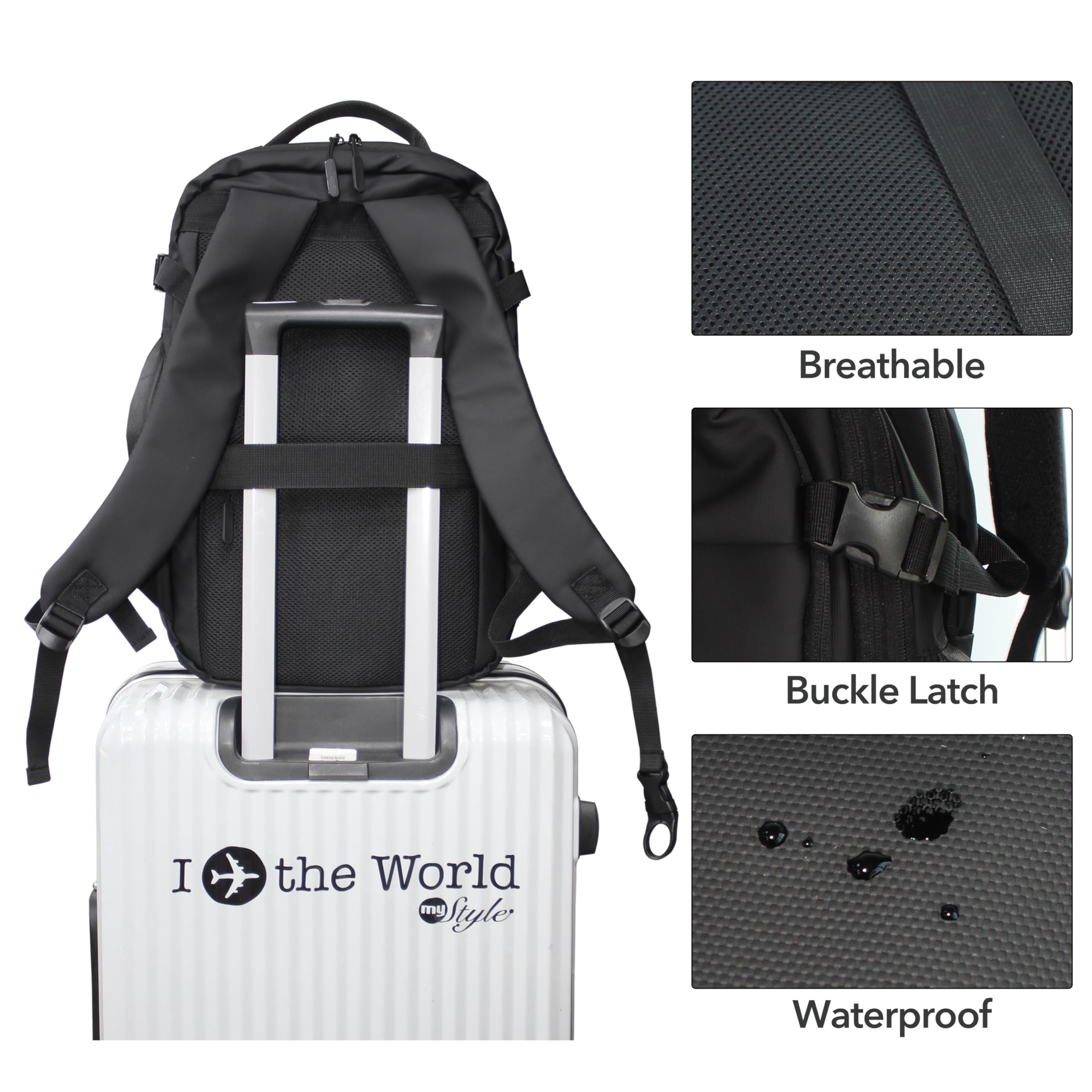 VacPack 50L Expandable Travel Backpack with Built-in Vacuum Pump - Waterproof Carry-On Backpack for Laptop, Business, College & Camping - Perfect for Air Travel, Hiking & Outdoor Adventures