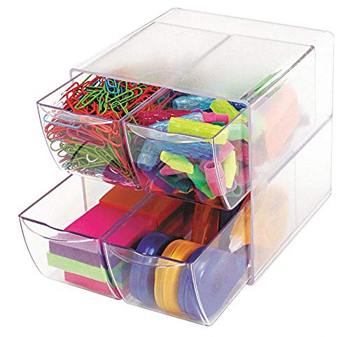 Clear Plastic Desktop Organizer - Perfect for Office, Home & School Use - Keep Your Workspace Neat & Tidy