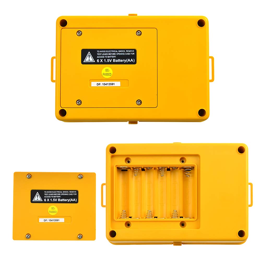 Allsun EM480B Digital Insulation Resistance Meter - Handheld Megohmmeter with LCD Backlight for Electrical Testing - Earth Audio Impedance Tester (Yellow) - Perfect for Home, Industrial & DIY Electrical Safety Checks