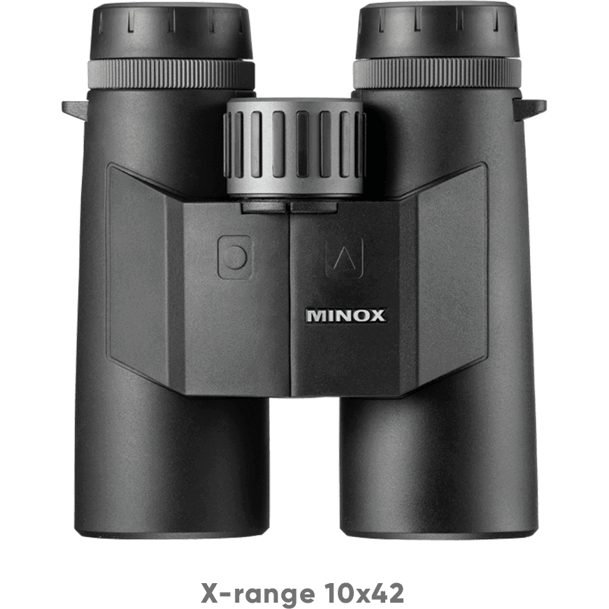 Minox X Range 10x42 LRF Binoculars - High Precision Laser Rangefinder Binoculars for Hunting, Bird Watching & Outdoor Adventures