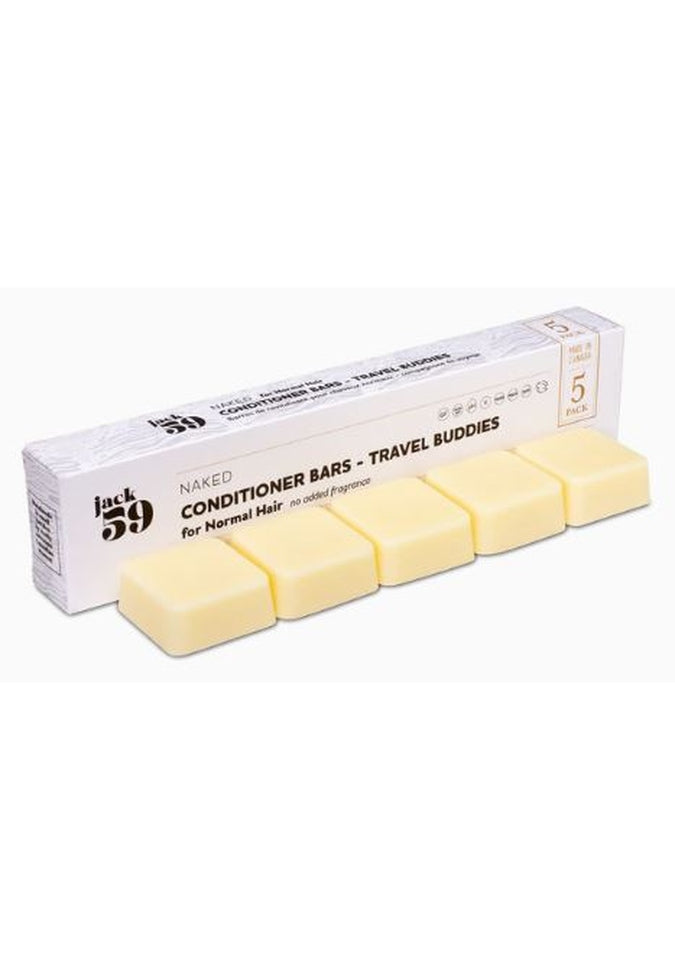 Jack59 Travel Size Conditioner Bar Refill 5 Pack | Eco-Friendly Solid Hair Conditioner for Travel | Perfect for Camping, Gym & Airplane Carry-On