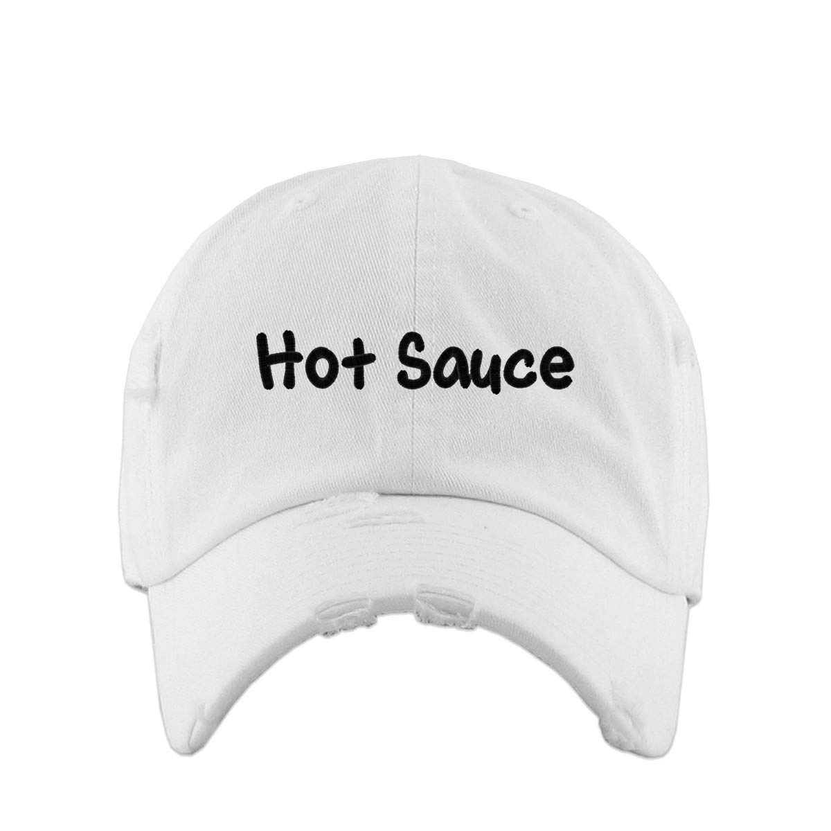 Vintage Baseball Cap with Hot Sauce Embroidery - Adjustable Distressed Cotton Dad Hat for Men & Women - Perfect for BBQ Parties, Sports Events & Casual Outings