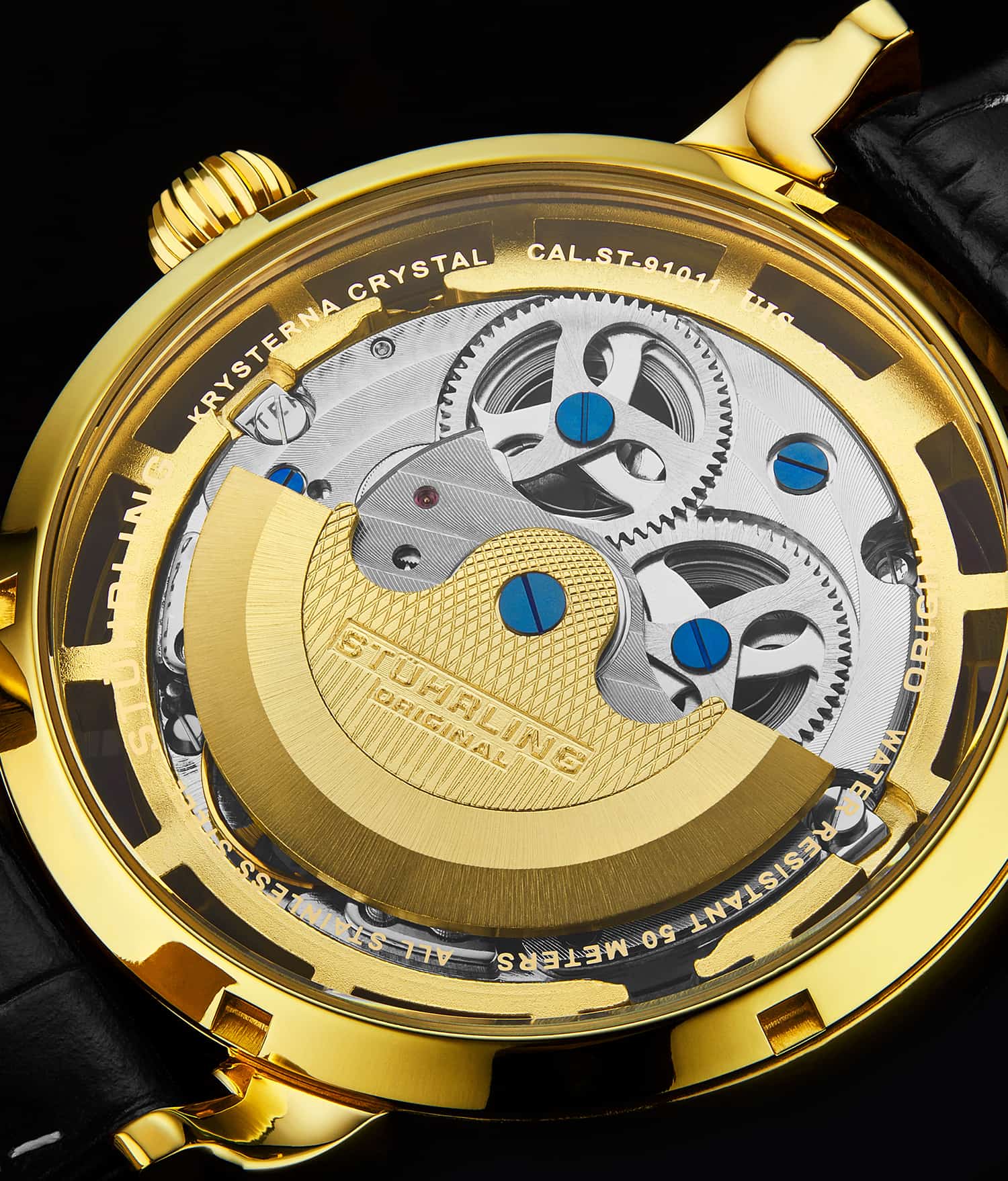 Anatol Dual Time 371 Automatic 46mm Skeleton Watch for Men - Luxury Stainless Steel Mechanical Timepiece with Exhibition Caseback - Perfect for Business, Formal Events & Gift Giving