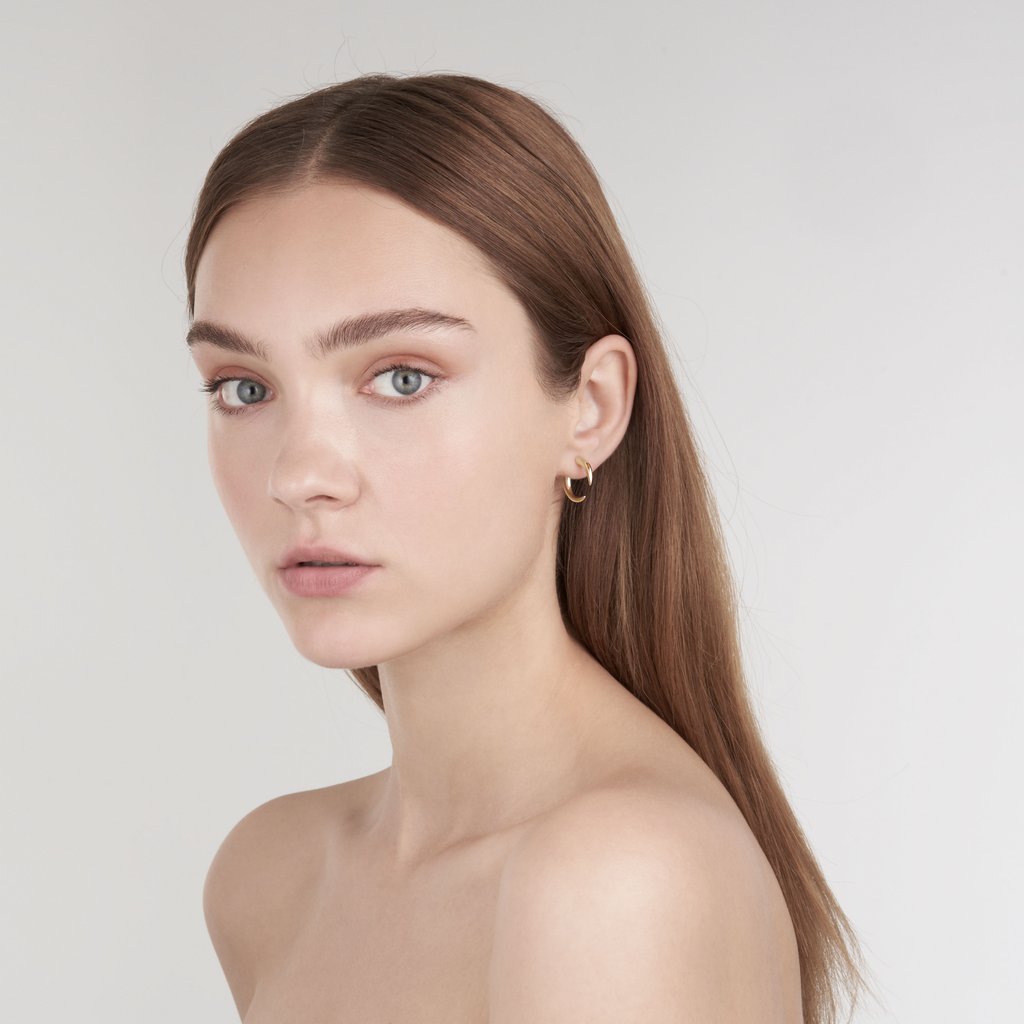 14K Yellow Gold Vermeil Small Hoop Talon Earrings for Women - Dainty Minimalist Huggie Earrings for Everyday Wear, Gift Giving & Special Occasions