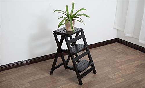 Multifunctional Folding Wooden Step Stool - Creative Home Stool for Kitchen, Bathroom & Office (White, 3-Step) - Perfect for Reaching High Shelves & Storage Spaces