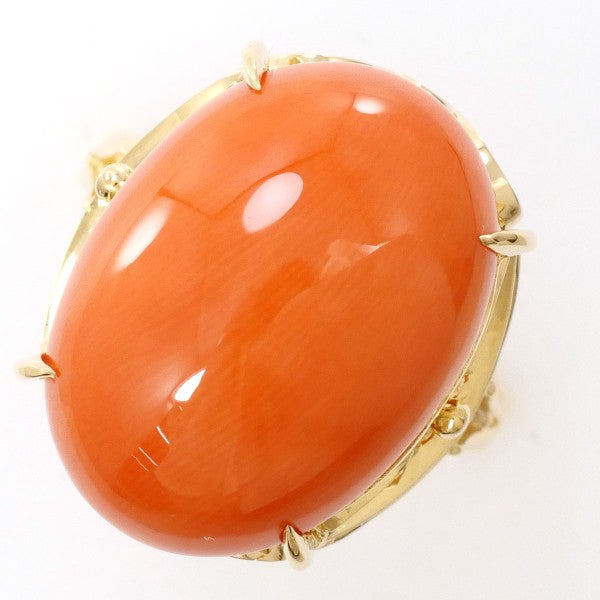 18K Yellow Gold Coral Ring for Women - Elegant Handmade Jewelry Gift for Birthday, Anniversary & Wedding - Perfect for Beach Vacations & Boho Fashion