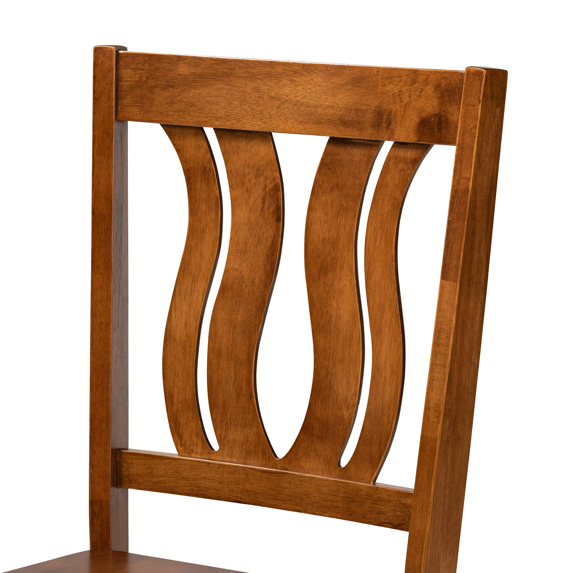 Baxton Studio Fenton Dining Chair Set of 2 - Transitional Walnut Brown Wooden Chairs for Kitchen, Dining Room & Breakfast Nook - Comfortable Wooden Seating for Home & Restaurant