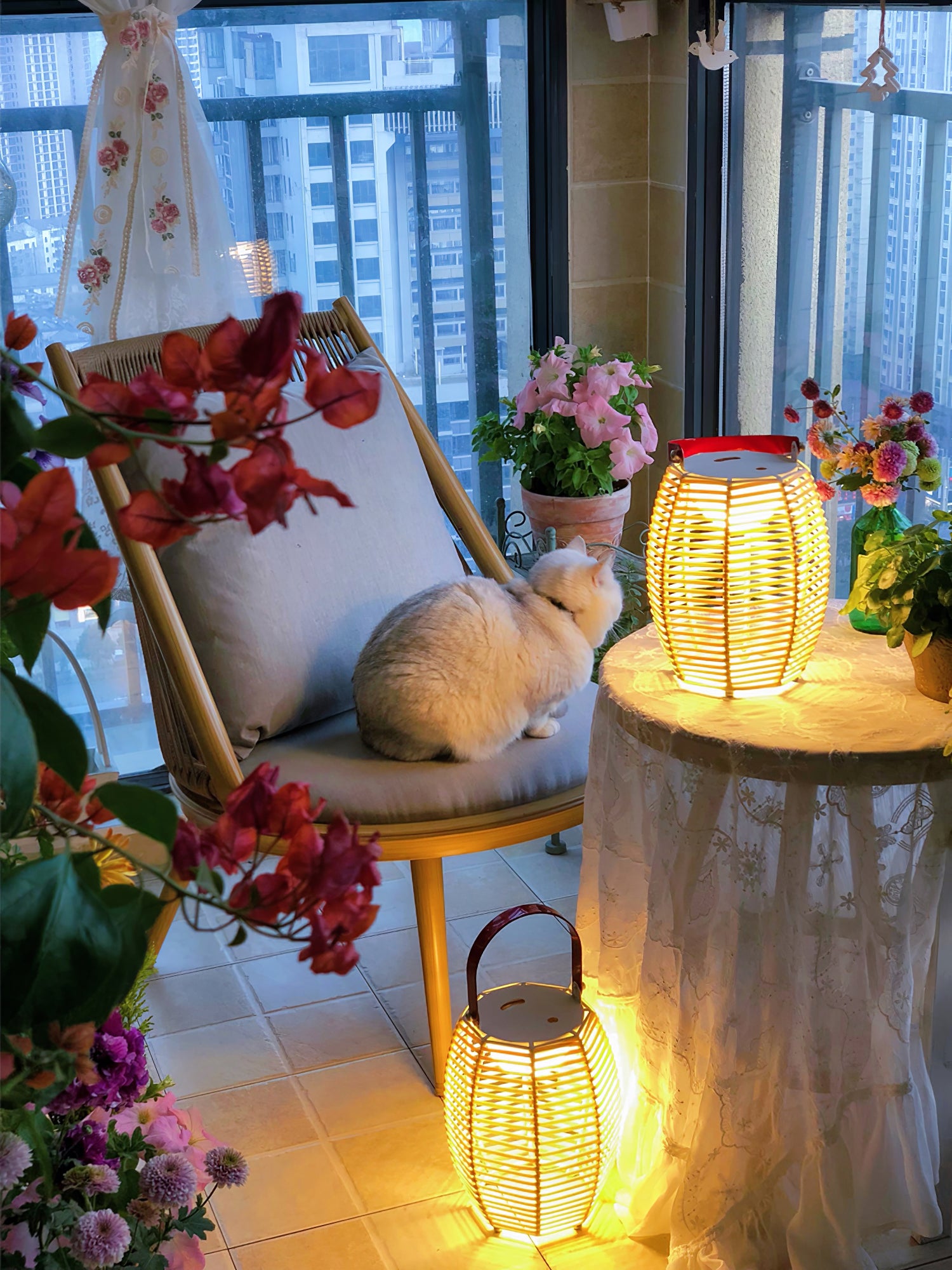 Rechargeable LED Lantern with Built-in Battery - Portable Table Lamp for Camping, Emergency, Outdoor & Indoor Use